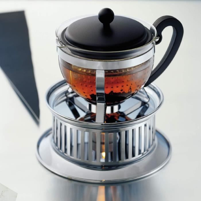 Teapot - Bodum - Chambord - 1 L - Glass - Stainless steel - Grey