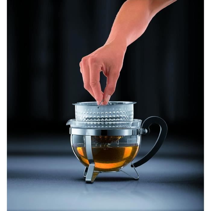 Teapot - Bodum - Chambord - 1 L - Glass - Stainless steel - Grey