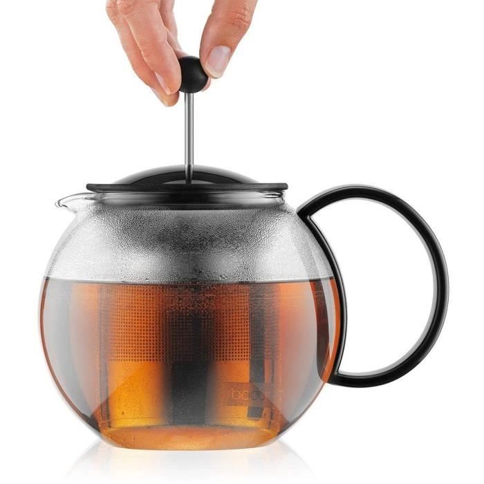Assam - Theiere a bodum piston, plastic cover, stainless steel filter, 1.0 l