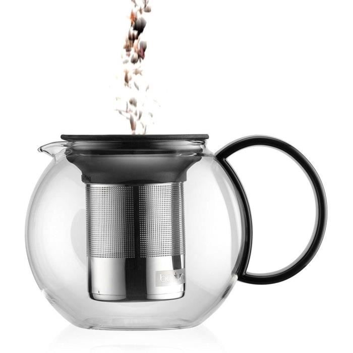 Assam - Theiere a bodum piston, plastic cover, stainless steel filter, 1.0 l