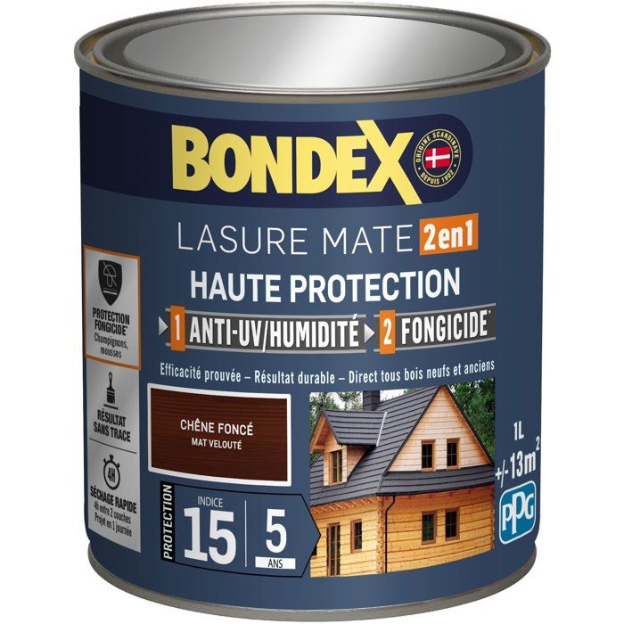 BONDEX 2 in 1 Satin High Protection Stain 5 years - Dark oak