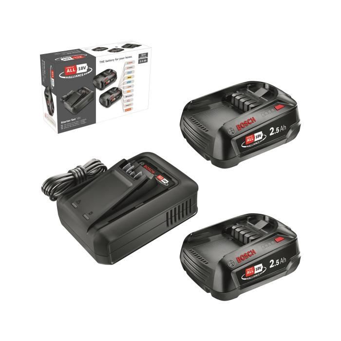 Starter Set 18V - BOSCH GREEN - 2 18V 2.5 Ah batteries + charger - 1600A031T5