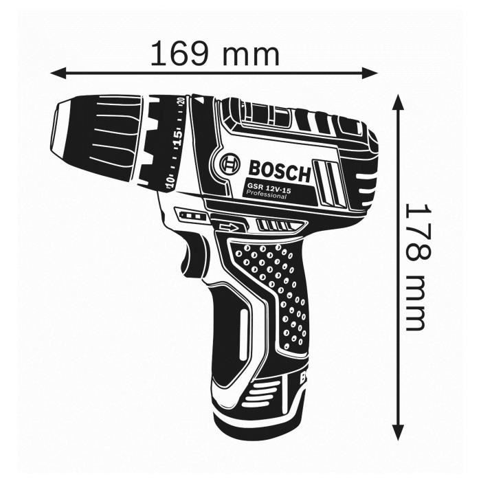 GSR 12V-15 screwdriver drill Solo Bosch Professional Cardboard 0601868101