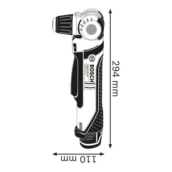 GWB 12V-10 cordless angle drill (without battery or charger) in L-BOXX case - BOSCH - 0601390909