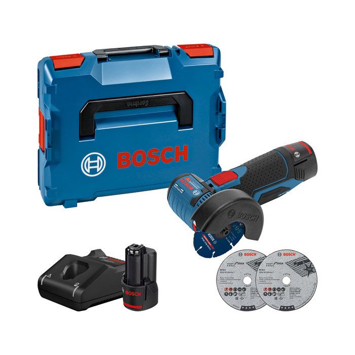 Bosch Professional Angular Wireless GWS 12V-76 Wireless Meule in L-Boxx 2 batteries 12 V 3.0 AH- 06019F200B
