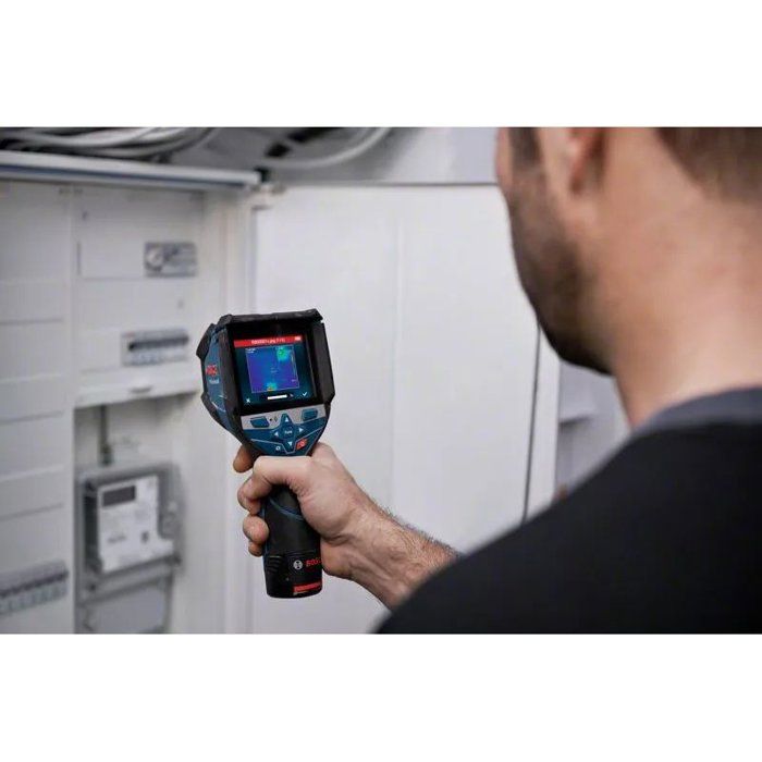 Bosch Professional GTC 600 C thermal imaging camera with 12V 2.0Ah battery, quick charger, USB-C cable, shim, in L-Boxx - 0601083500