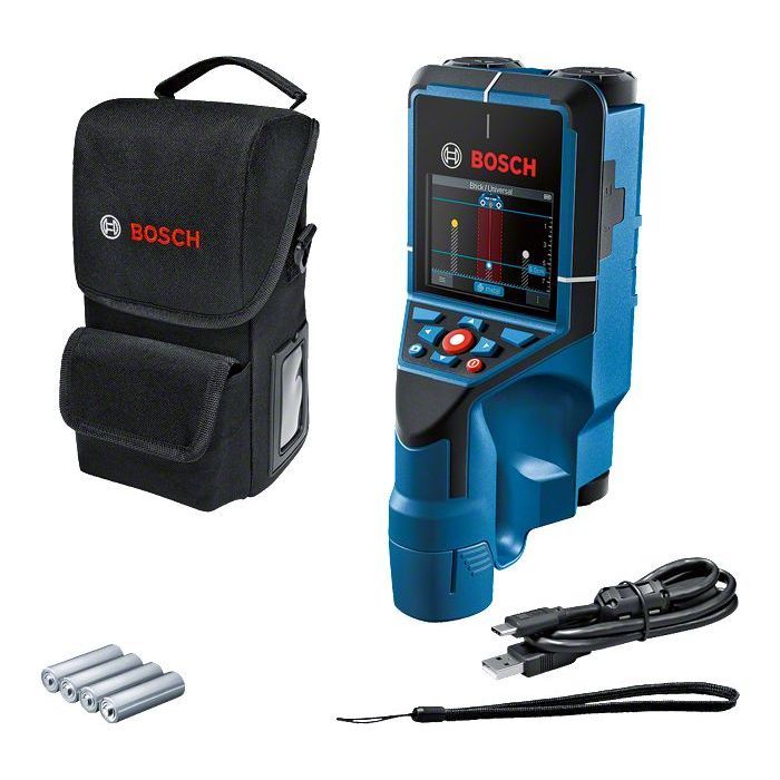 Bosch Professional D-Tect 200 C wall detector with 1 x 12V 2.0Ah battery, charger, USB-C cable, wrist strap, in L-Boxx - 0601081601