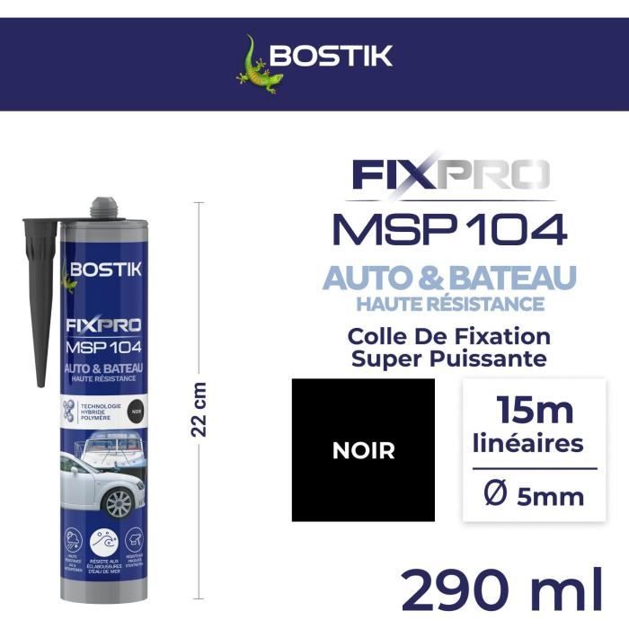 Car/Boat Sealant - BOSTIK - Fixpro MSP 104 - Adhesive and Sealant - Weather- and seawater-resistant - Black - 290 ml