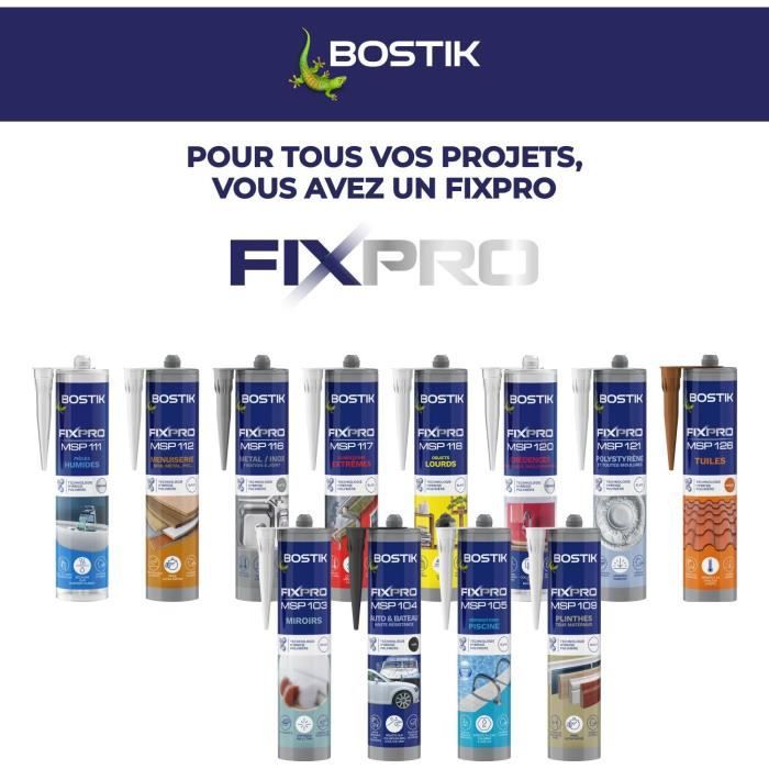 Car/Boat Sealant - BOSTIK - Fixpro MSP 104 - Adhesive and Sealant - Weather- and seawater-resistant - Black - 290 ml