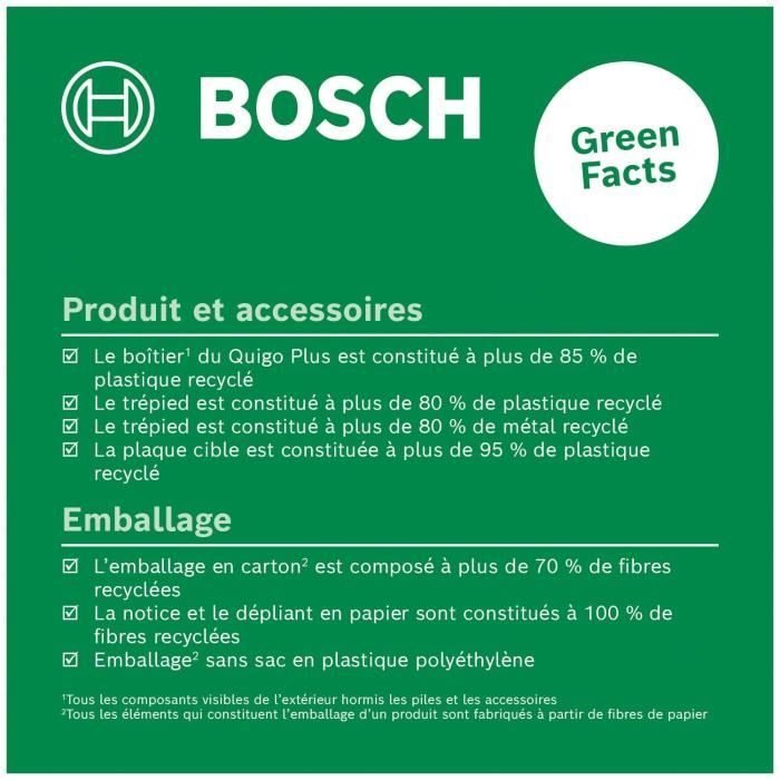 Bosch Cross Line Laser - Quigo + (7 m range, supplied with batteries, 1.1 m tripod and case)