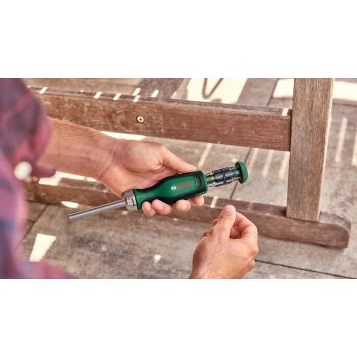 Bosch ratchet screwdriver 12 bits
