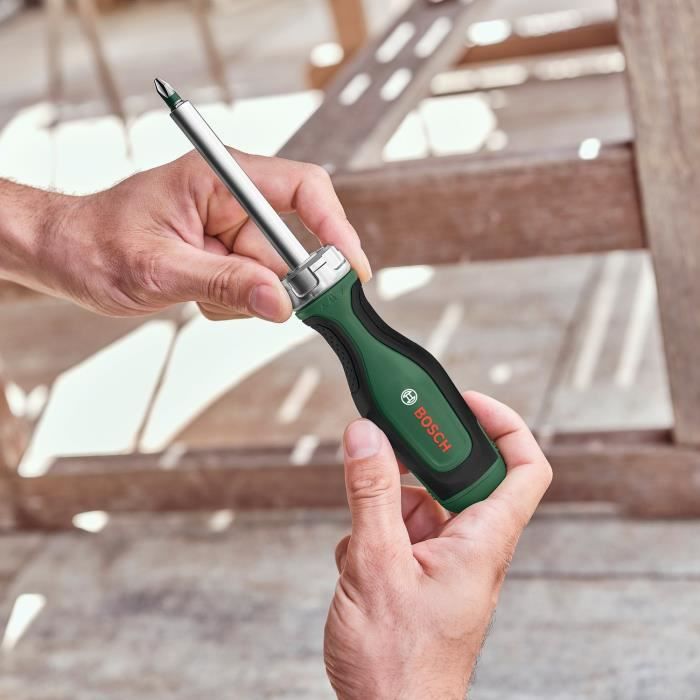 Bosch ratchet screwdriver 12 bits