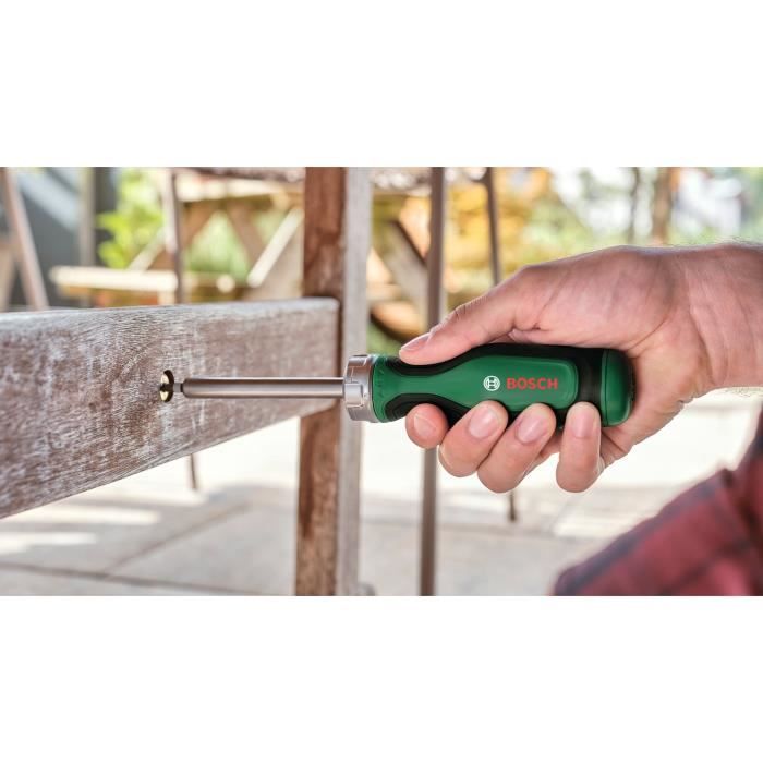 Bosch ratchet screwdriver 12 bits