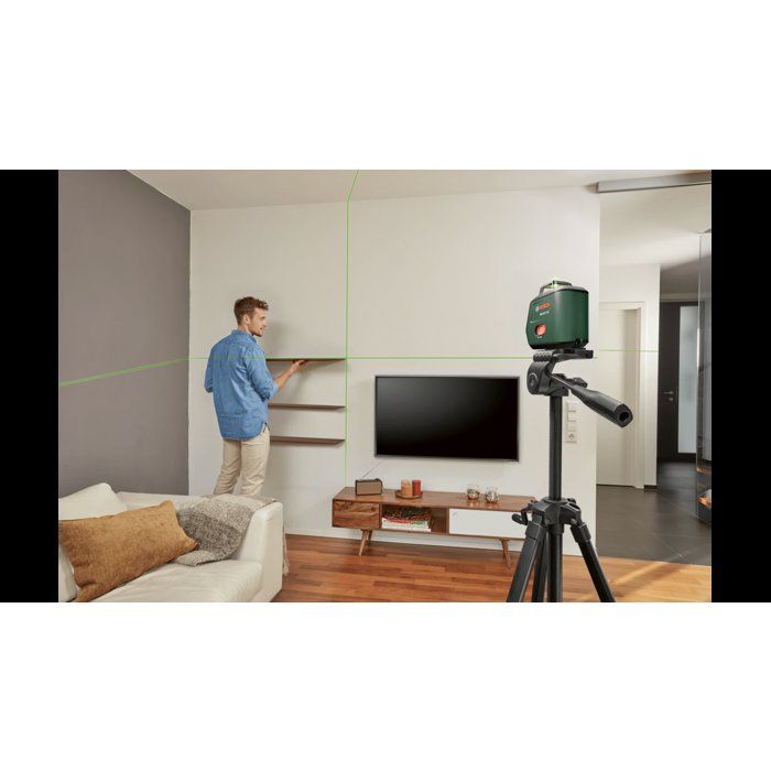 BOSCH Line Lasers - PLL 360-15G - Includes a TT 120 tripod, user manual, protective case, and Li-ion battery
