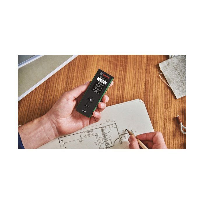 BOSCH Laser Rangefinder - Zamo - 40 m - Includes 3 adapters + quick start guide + 2 HR03 1.5 V AAA rechargeable batteries