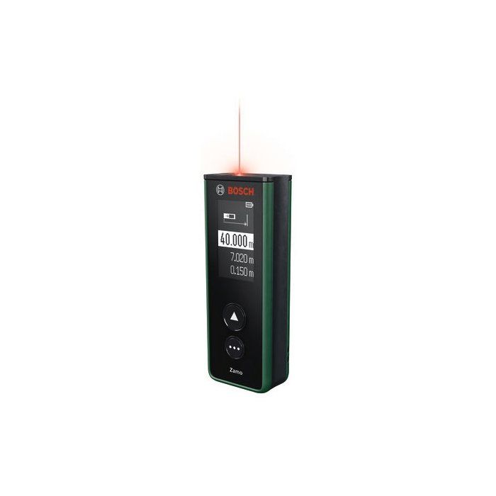 BOSCH Laser Rangefinder - Zamo - 40 m - Includes 3 adapters + quick start guide + 2 HR03 1.5 V AAA rechargeable batteries