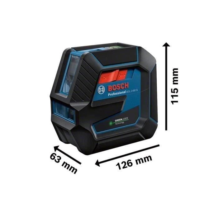 Green laser 2 points and lines GCL 2-50 g with RM support 10 in cardboard box - Bosch - 0601066m00