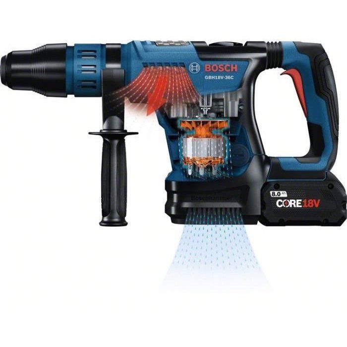 SDS Max GBH 18V-36 C cordless rotary hammer with two ProCORE 5.5Ah batteries + GAL 1880 CV charger BOSCH standard box