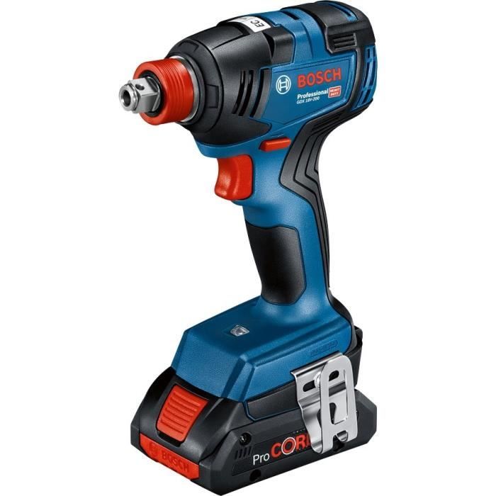 Kit 2 Tools with shock/wireless bolter GDX 18V-200 + drill-drilling with percussion GSB 18V-55 2x4.0Ah Gal 18v-40 L-Case
