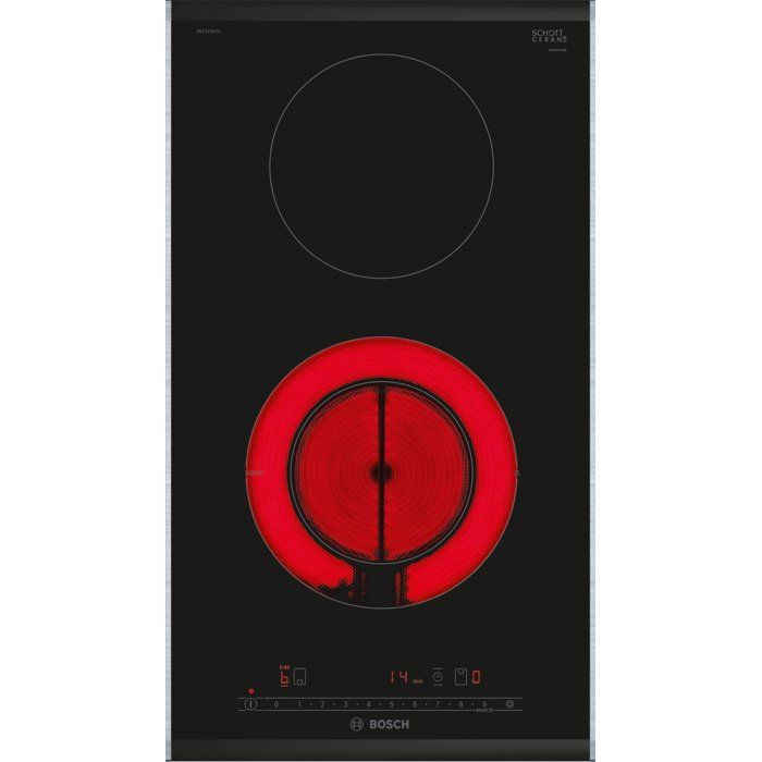 30 cm Electric Cooktop - Bosch Series 6 - 2 burners - H 3.8 x W 30.6 x D 52.7 cm - Black - PKF375FP2E