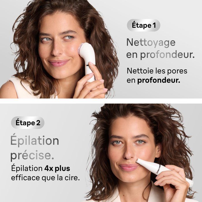 2-in-1 Facial Epilator - BRAUN - Face SE810 - Wet & Dry - Cleansing Brush - Precision