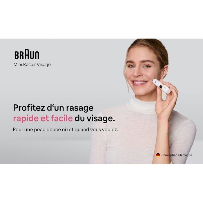 Women's Facial Shaver - BRAUN - FS1000 - Compact - Precise - Travel-Friendly