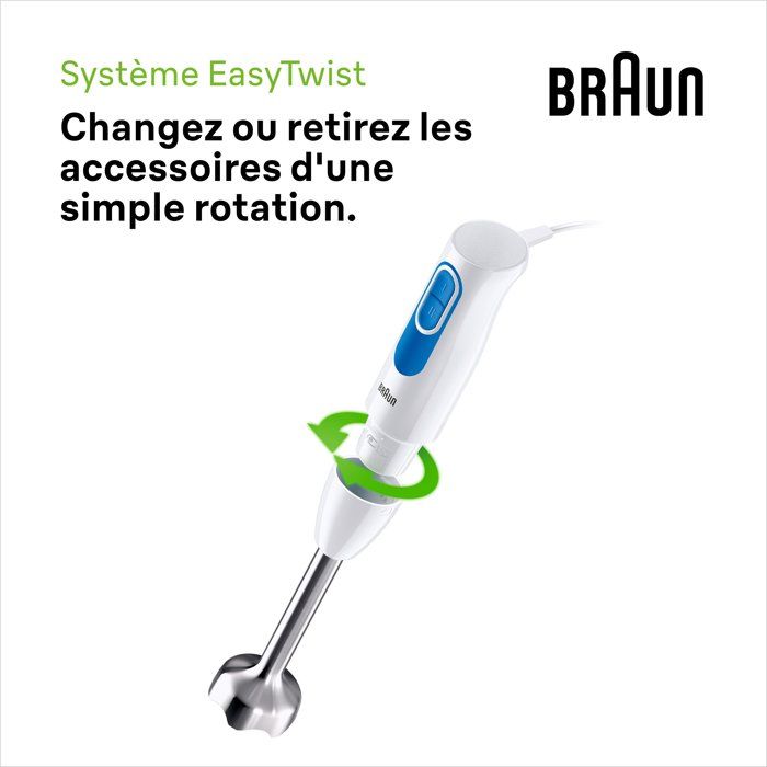 BRAUN MQ20.236M blender foot - 600 W motor - 2 speeds - EasyTwist system