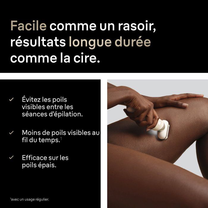 Épilateur électrique - BRAUN - SES9-030 3D - 2 modes - 50 min - Étanche - Blanc / Or