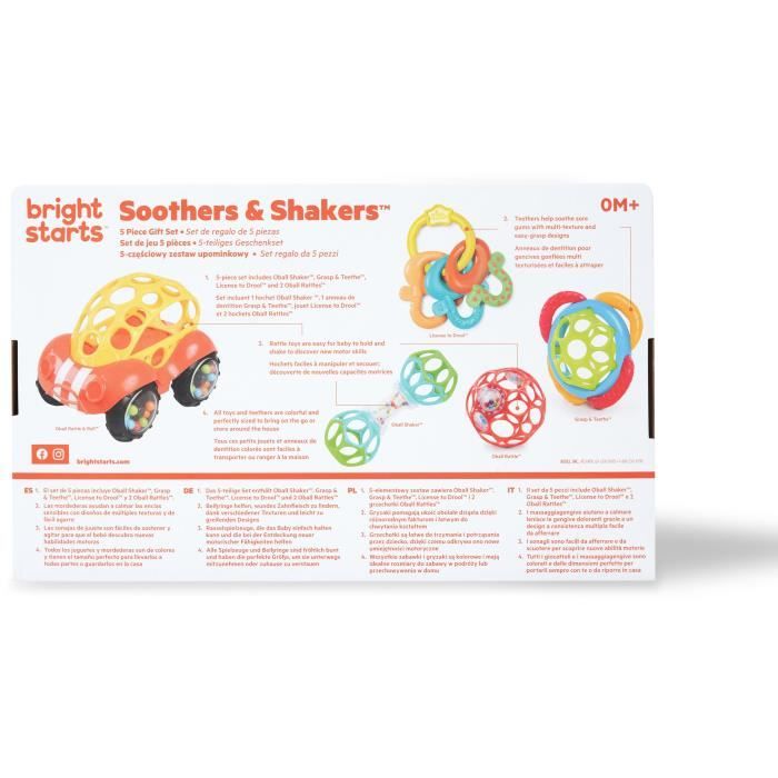 Bright Starts Set of Oball Hochet and Dentition Rings, 5 rooms, without BPA, 0-24 months