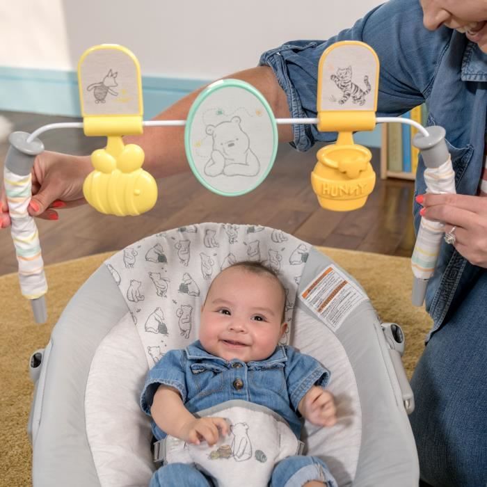 Baby bouncer - DISNEY BABY - WINNIE THE POOH - Arch with removable educational toys - Adjustable from 0 to 6 months