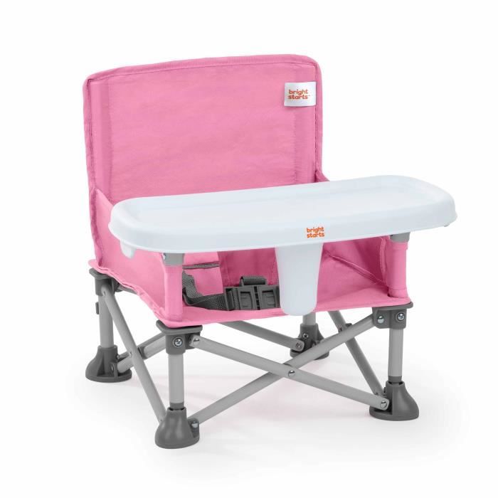 BRIGHT STARS Booster Seat, Green, Foldable, Portable, Travel, Lightweight and Easy to Clean, Carry Bag Included
