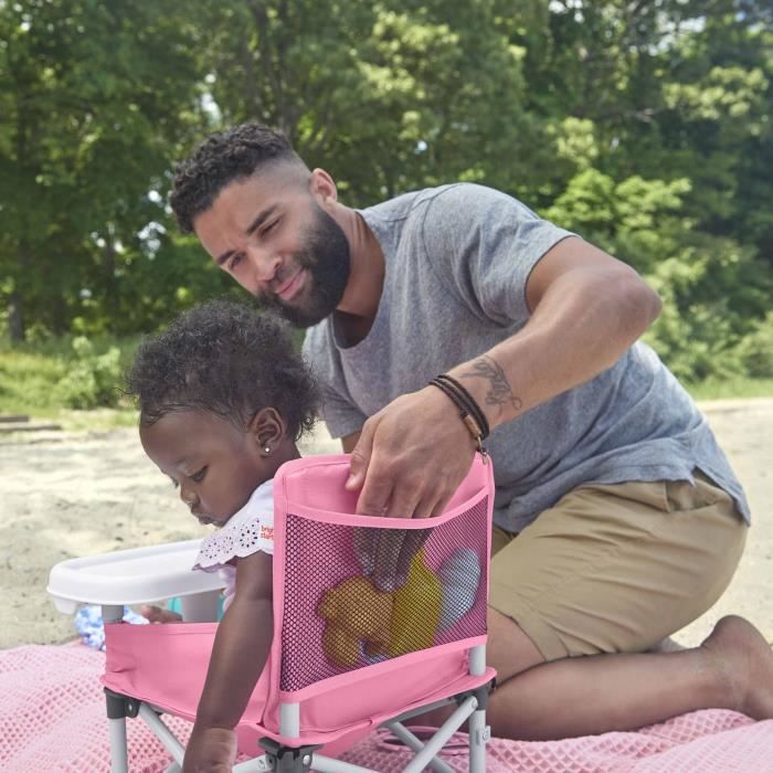 BRIGHT STARS Booster Seat, Green, Foldable, Portable, Travel, Lightweight and Easy to Clean, Carry Bag Included