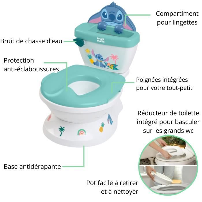 DISNEY BABY - STITCH - Mini toilet with toilet seat reducer included, 2 in 1, Removable potty easy to clean