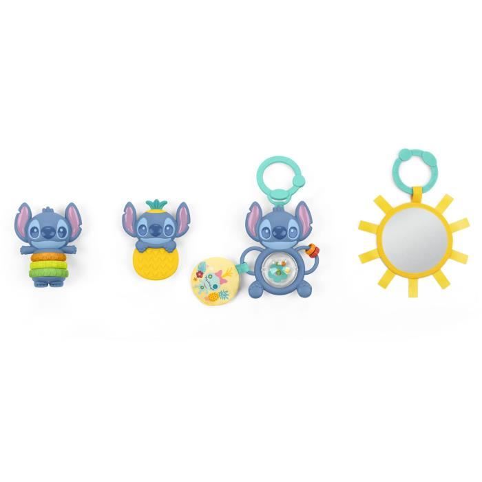 DISNEY BABY - STITCH - Birth Gift Set - 4 newborn toys, Rattle, Teething ring, Multi-sensory toys