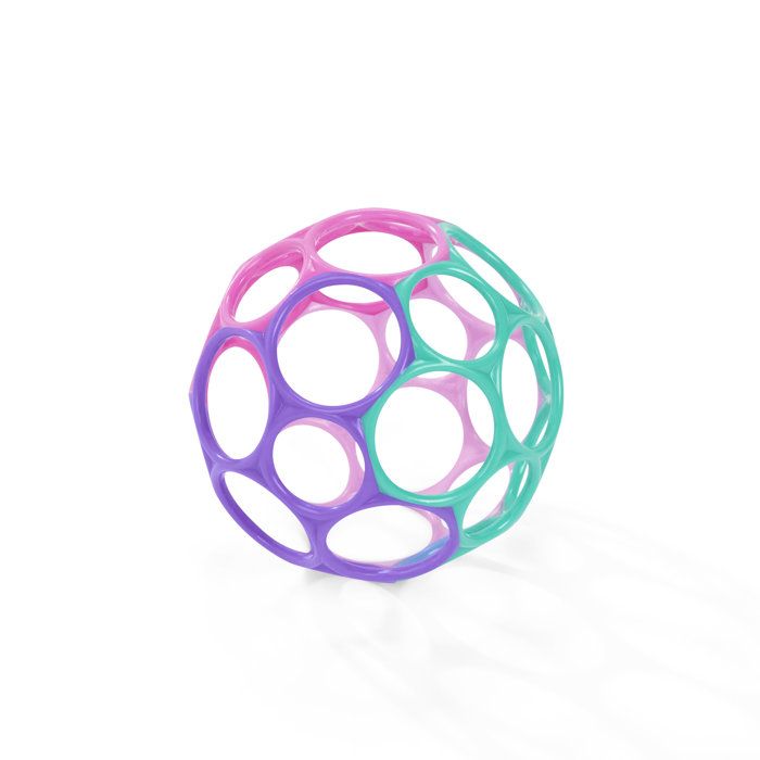 BRIGHT STARTS O'Ball Baby Girl Gift Set with 2 Baby Toys: a rattle and an O'Ball in Pink, Purple, and Turquoise