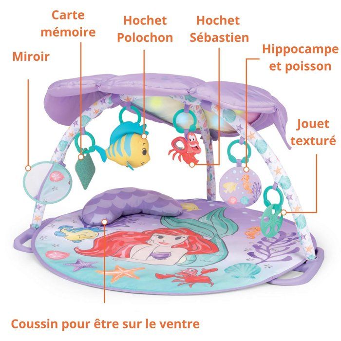 Disney Baby Awakening Carpet La Petite Sirene - Luminous and Musical - 48 x 81 x 81 cm - Multicolor - Birth
