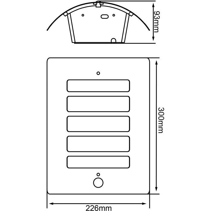 Wall light with todd color anthracite e27 detector