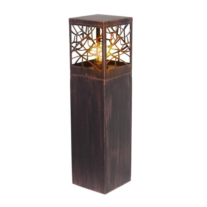 BRILLIANT - WHITNEY Outdoor bollard - rust color - metal/plastic E27 1x52W