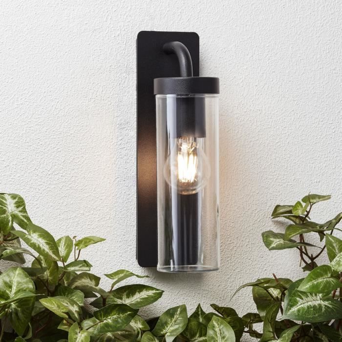Brilliant - Aosta Outdoor applique - Descendant - Depoli black color - Metal/Plastic E27 1x25W