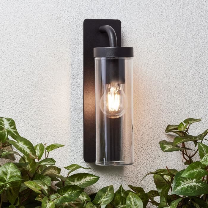 Brilliant - Aosta Outdoor applique - Descendant - Depoli black color - Metal/Plastic E27 1x25W