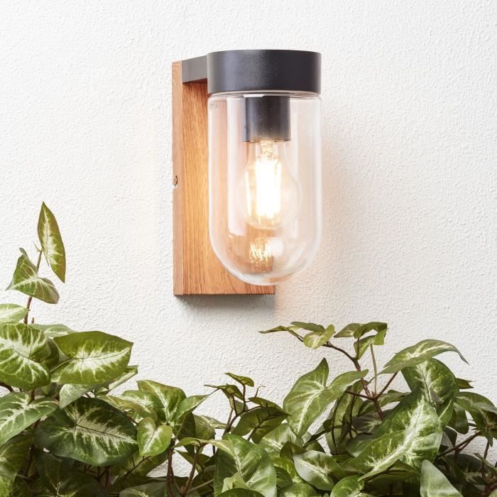Brilliant - Cabar Outdoor wall light - Dark wood/black color - Metal/Glass E27 1x40w