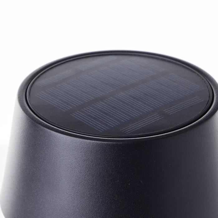 Outdoor table lamp - BRILLIANT - PICCO - LED and solar - Metal and plastic - 5 W - Frosted black