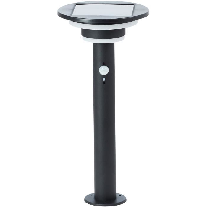 Outdoor bollard - BRILLIANT - GARVINA - LED and solar - Motion detector - Stainless steel and plastic - 4 W - Black