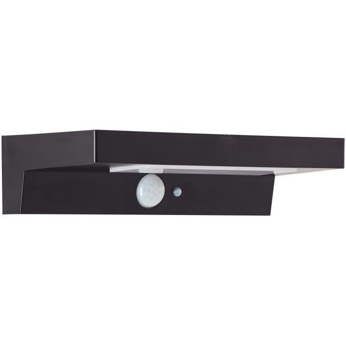 Outdoor wall light - BRILLIANT - BARKER - LED and solar - Motion detector - Plastic - 4 W - Black