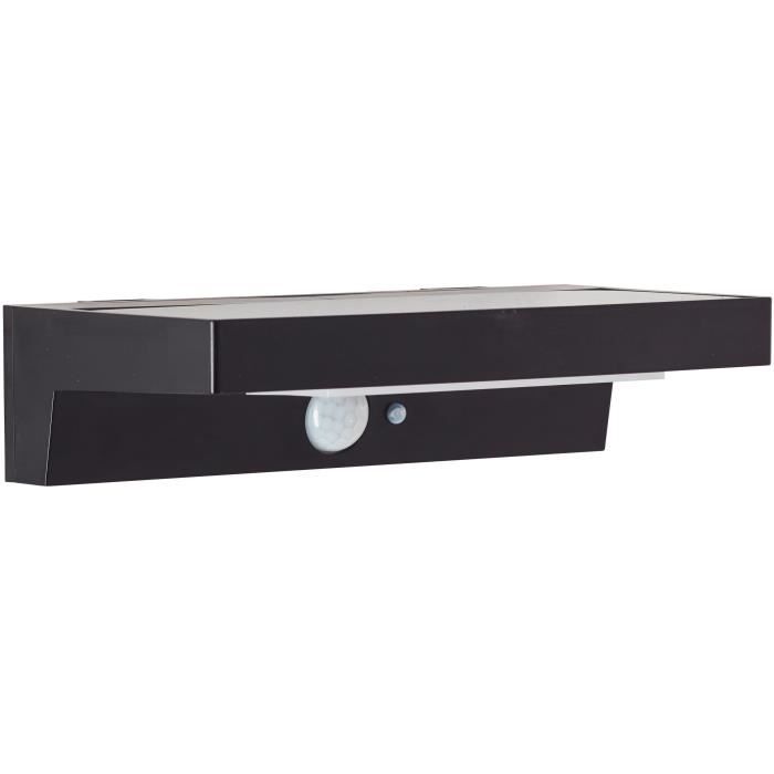 Outdoor wall light - BRILLIANT - BARKER - LED and solar - Motion detector - Plastic - 4 W - Black