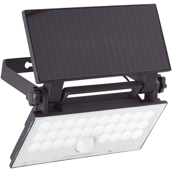Outdoor wall light - BRILLIANT - LUTON - LED and solar - Motion detector - Plastic and metal - 4 W - Black