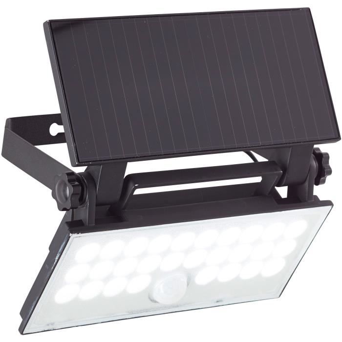 Outdoor wall light - BRILLIANT - LUTON - LED and solar - Motion detector - Plastic and metal - 4 W - Black