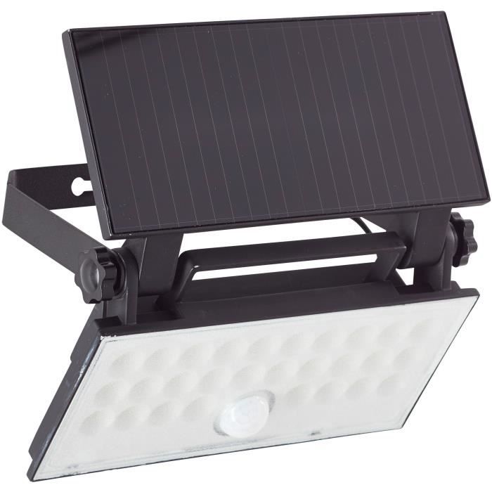 Outdoor wall light - BRILLIANT - LUTON - LED and solar - Motion detector - Plastic and metal - 4 W - Black