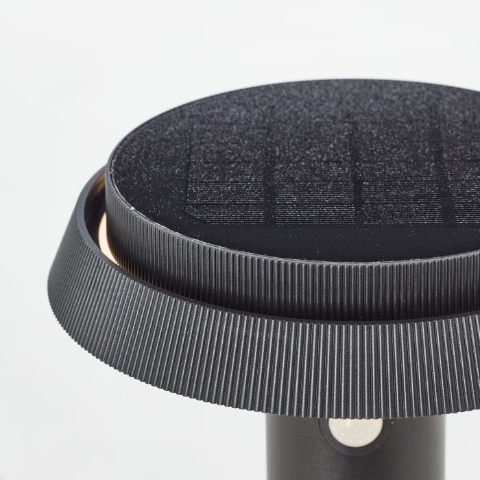 Outdoor bollard - BRILLIANT - ALVERO - LED and solar - Motion detector - Metal and plastic - 4 W - Black