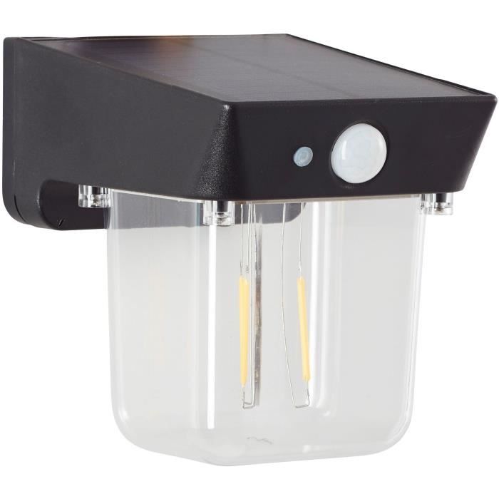 Outdoor wall light - BRILLIANT - PARSON - LED and solar - Motion detector - Plastic - 3.7 W - Black
